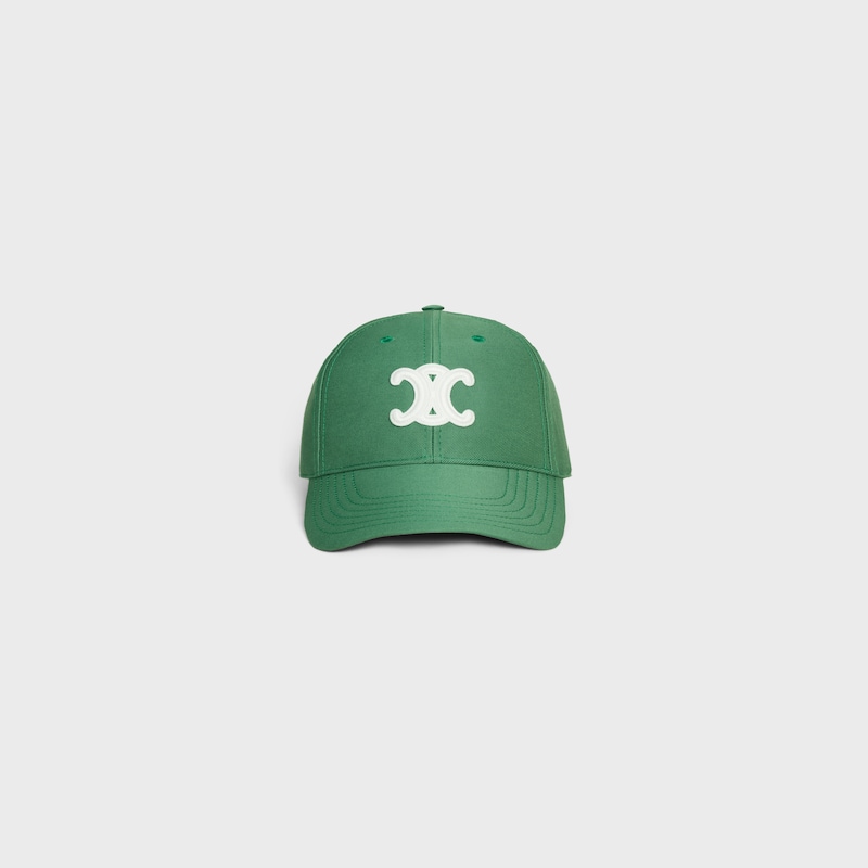 CAPPELLINO DA BASEBALL TRIOMPHE IN GABARDINE DI COTONE WASHED - CLOROFILLA -  - 1 | CELINE