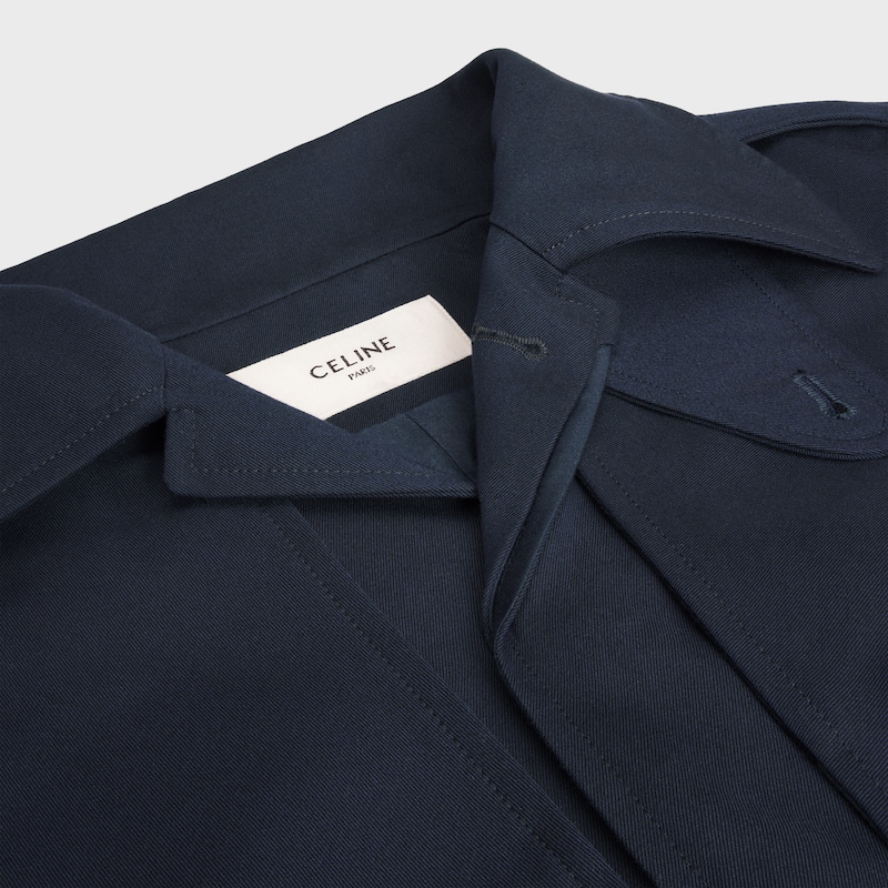 veste gabardine laine coton - Marine -  - 1 | CELINE