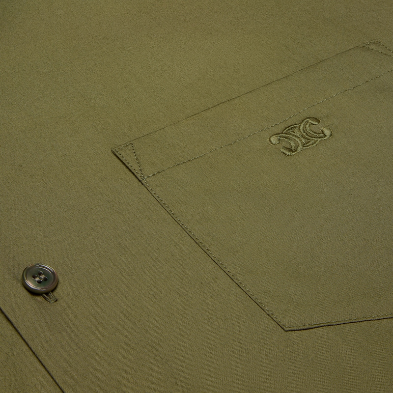 bowling shirt IN COTTON POPLIN - KAKI -  - 1 | CELINE