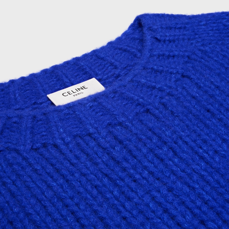 crewneck sweater IN cashmere and silk - ROYAL BLUE -  - 1 | CELINE
