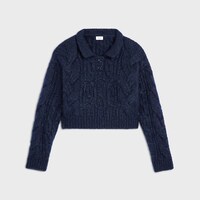 sweater IN aran mohair and wool - NAVY -  - 1 | CELINE