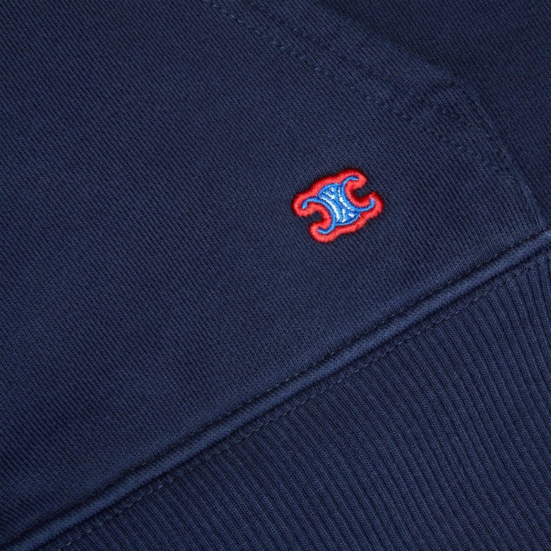 hoodie cropped zippé MOLLETON COTON - NAVY INK -  - 1 | CELINE