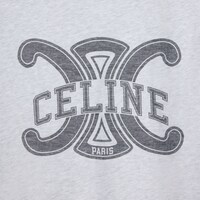 標準剪裁衛衣 - 淡灰色/黑色 -  - 1 | CELINE