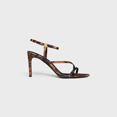 CELINE AVA SANDAL IN LEOPARD PRINTED GROS GRAIN FABRIC - BROWN / BEIGE -  - 1 | CELINE