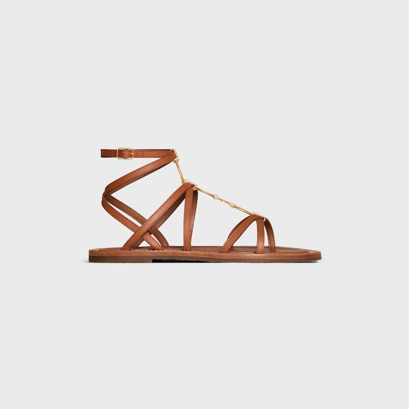 CELINE LYMPIA STRAPPY JEWEL SANDAL  IN CALFSKIN - TAN -  - 1 | CELINE