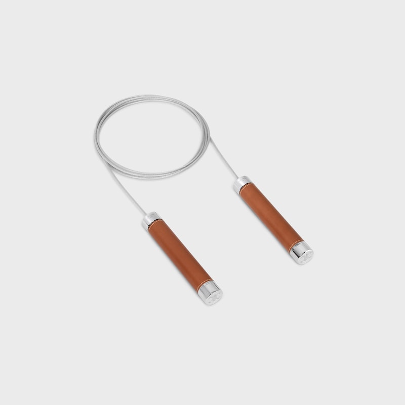 铝质和牛皮革跳绳 - 黄褐色 - 家居 - 1 | CELINE