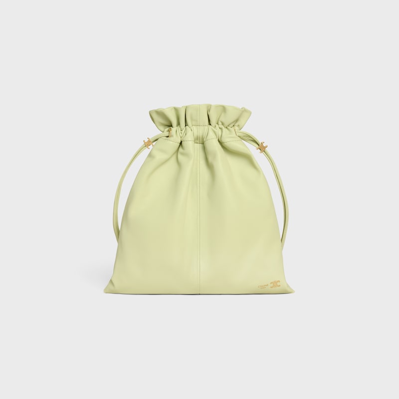 SMALL CRYSTAL POUCH IN LAMBSKIN - SOFT LIME - NEW - 1 | CELINE