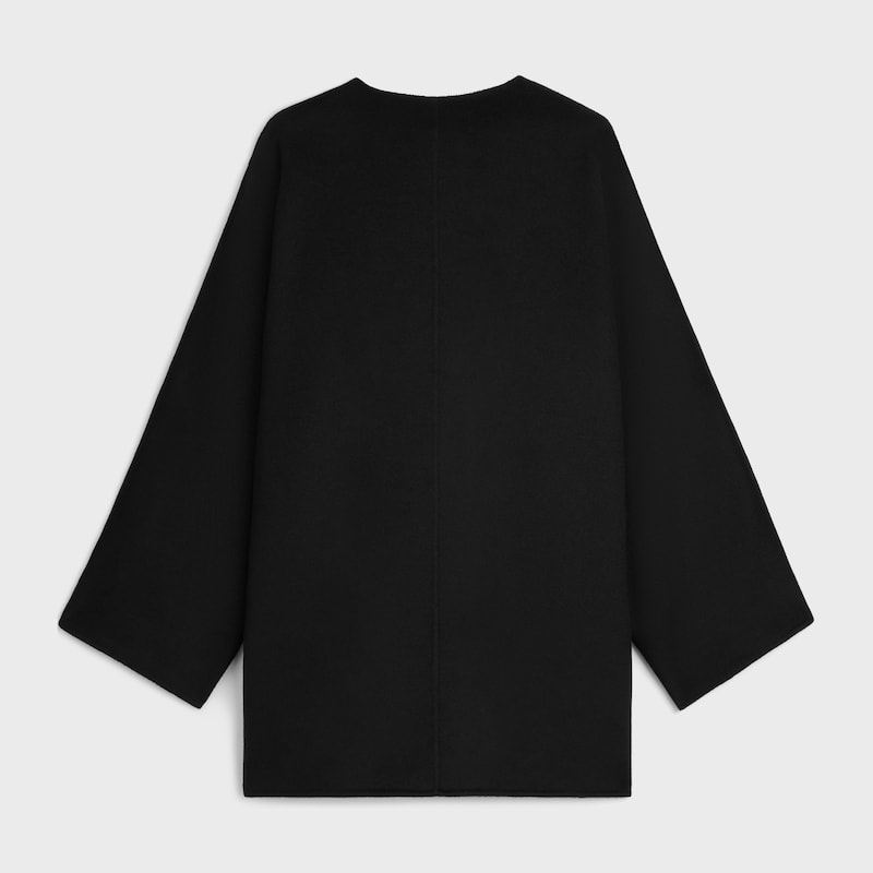 coat IN DOUBLE FACE CASHMERE - BLACK -  - 1 | CELINE