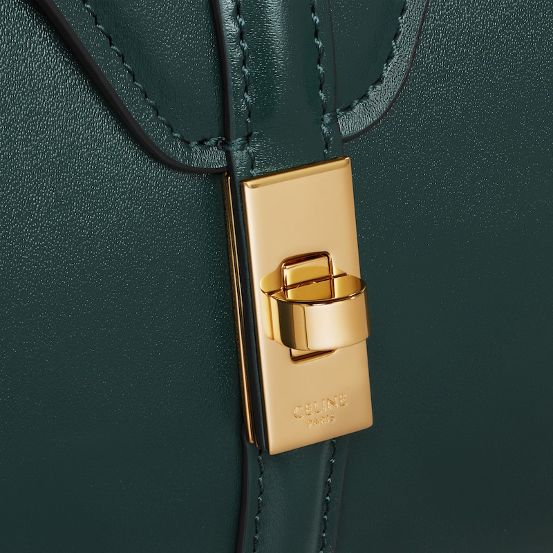 緞面牛皮革迷你型16手袋 - 亞馬遜綠 - 斜挎包 - 1 | CELINE