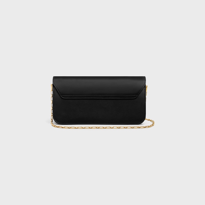 small chain triomphe IN SHINY CALFSKIN - BLACK - TRIOMPHE - 1 | CELINE