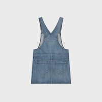 dungarees mini dress in union wash denim - UNION WASH -  - 2 | CELINE