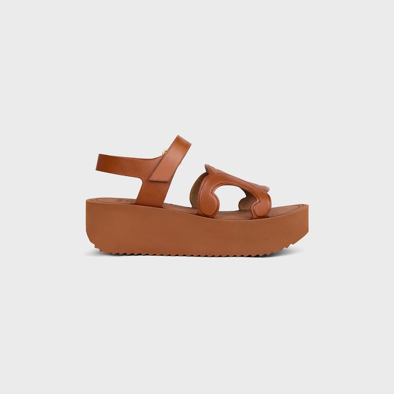 SUNNY SANDAL IN Calfskin - Vegetal Tanning - TAN -  - 1 | CELINE