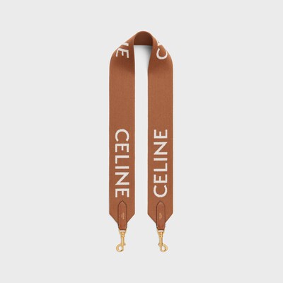롱 스트랩 - CELINE 자카드 울 - 탠 / 화이트 - 참 및 액세서리 - 6 | CELINE
