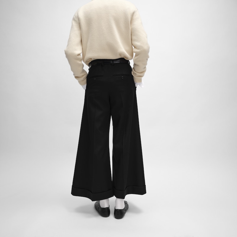 pantalon docks gabardine laine mohair - Noir -  - 1 | CELINE