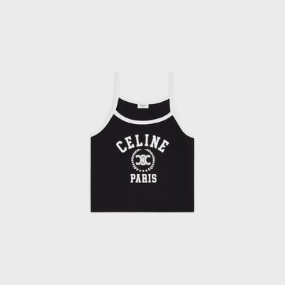 CELINE 탱크 탑 - 코튼 저지 - 블랙/화이트 -  - 4 | CELINE