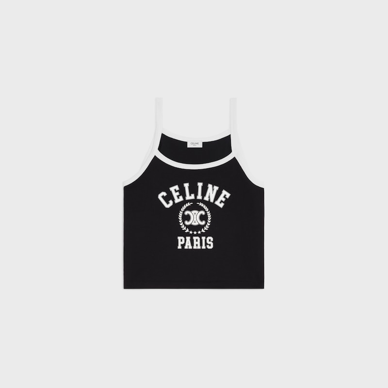 celine tank top IN cotton jersey - BLACK / WHITE -  - 1 | CELINE