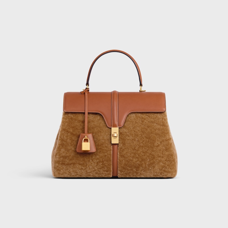 BOLSO&nbsp;16 CLASSIQUE DE PIEL DE BORREGO Y PIEL DE BECERRO - MARR&Oacute;N - BOLSOS CON ASA SUPERIOR - 1 | CELINE