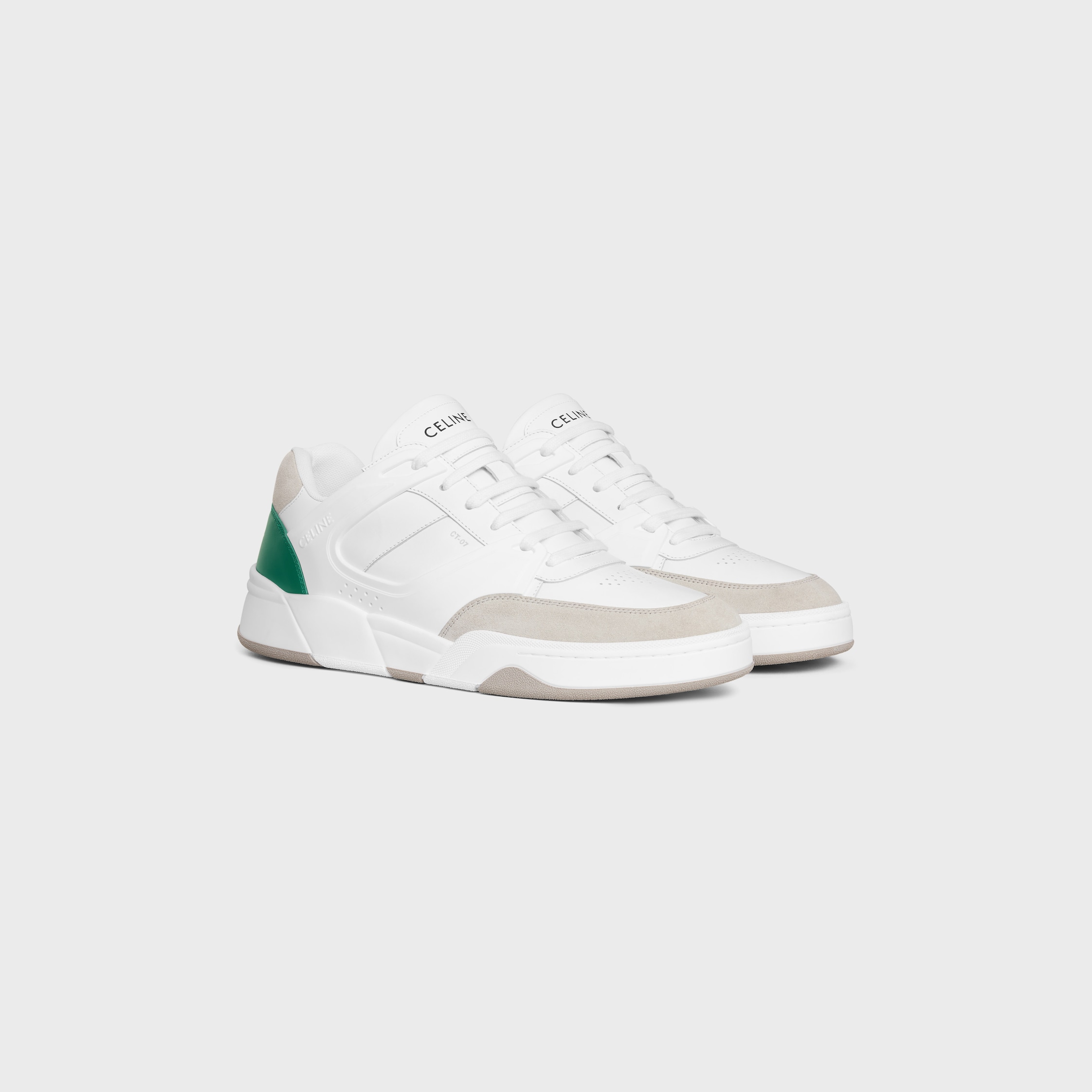 CELINE TRAINER CT-07 LOW LACE-UP SNEAKER in CALFSKIN AND