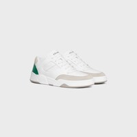 TRAINER CT-07牛皮革和牛皮绒面革低帮系带运动鞋 - 灰色/荧光白/绿色 -  - 2 | CELINE