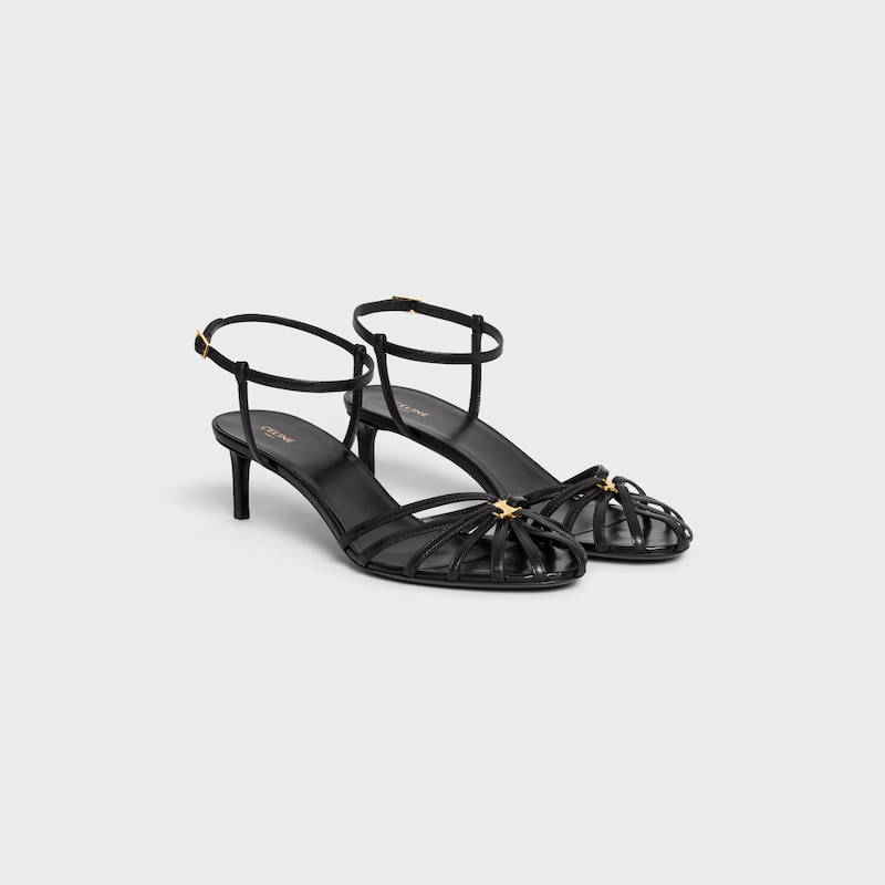 CELINE TRIOMPHE SANDAL IN LAMBSKIN - BLACK -  - 1 | CELINE