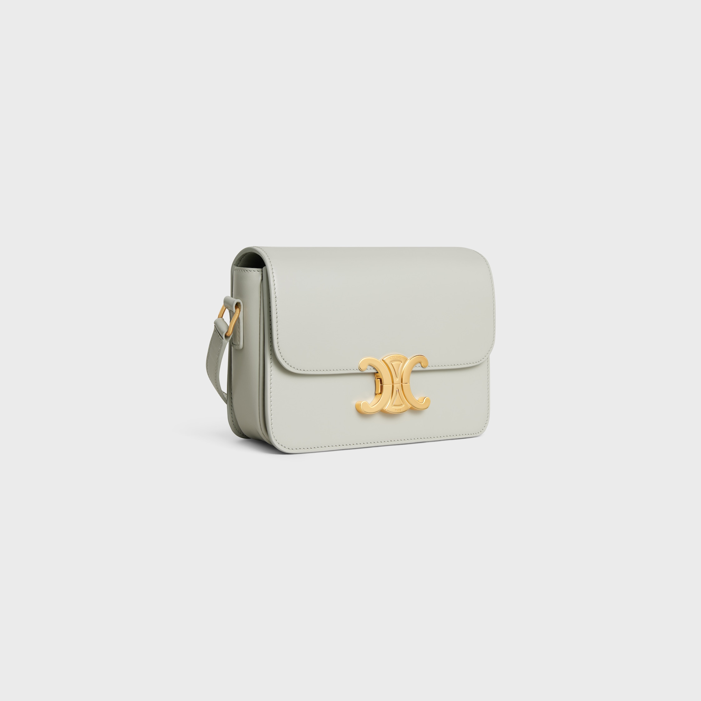 ショルダーバッグ・ポシェット CELINE Celine Teen Triomphe Shoulder Bag (188423BF4 07IC) Celine Teen Triomphe Bag In Shiny Calfskin- Black 188423BF4