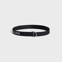 라지 30MM 더블 링 벨트 - 자카드 텍스타일 & 카프스킨 - 블랙 -  - 1 | CELINE
