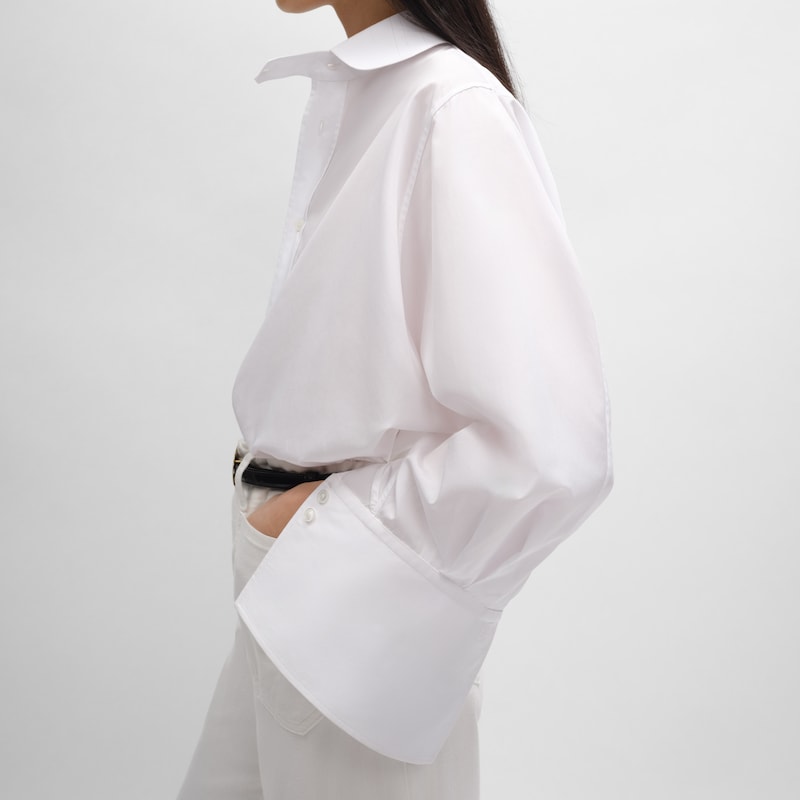 oversized shirt IN COTTON POPLIN - WHITE -  - 1 | CELINE