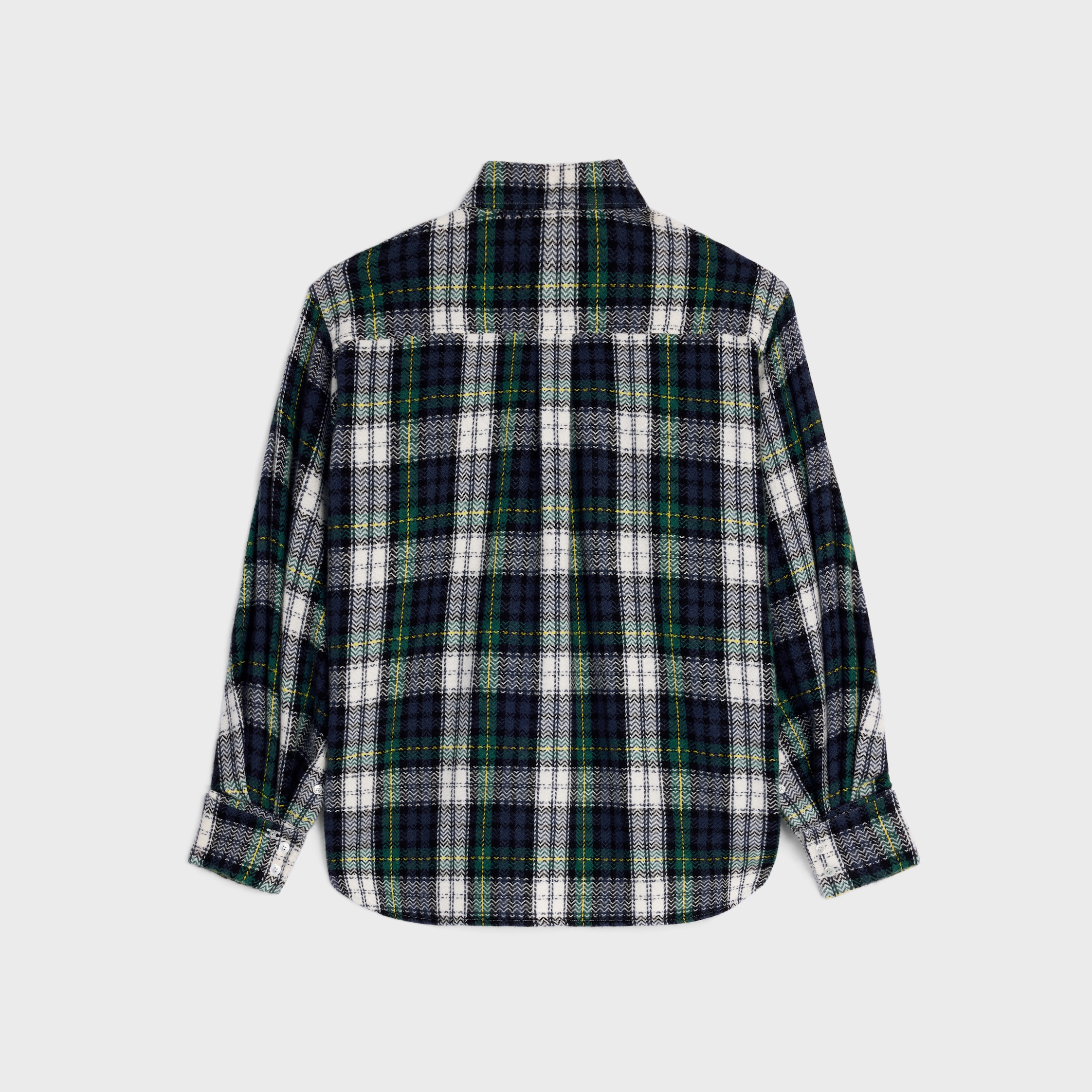 shirt IN tartan cashmere - BLUE/GREEN/WHITE | CELINE
