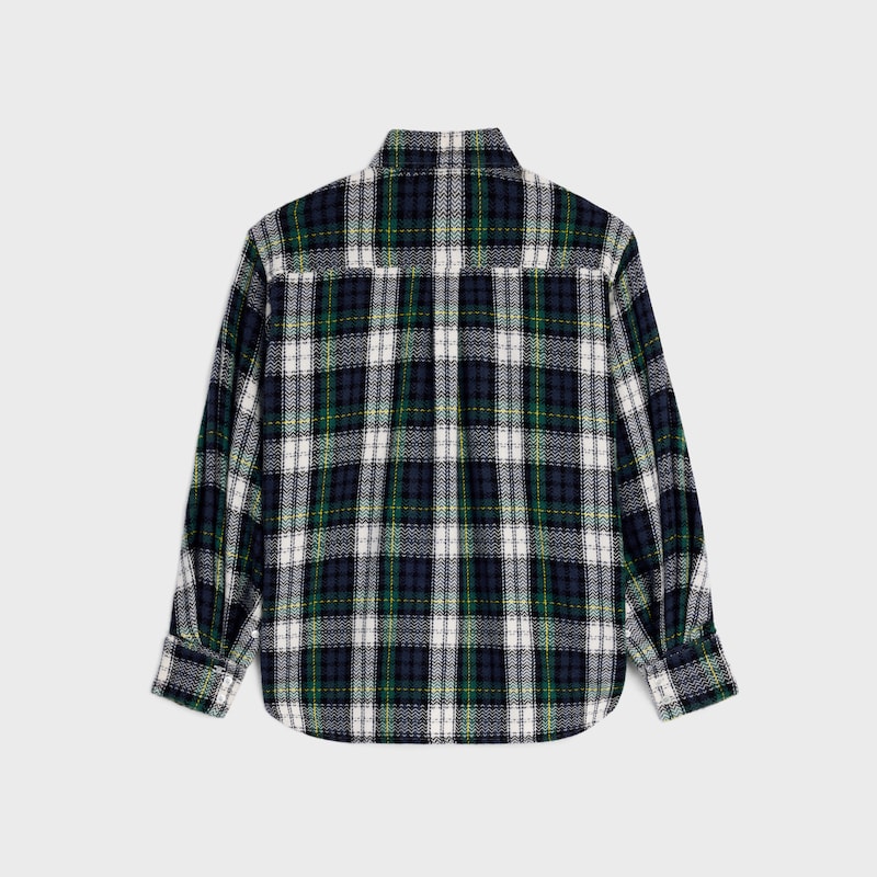 shirt IN tartan cashmere - BLUE/GREEN/WHITE -  - 1 | CELINE
