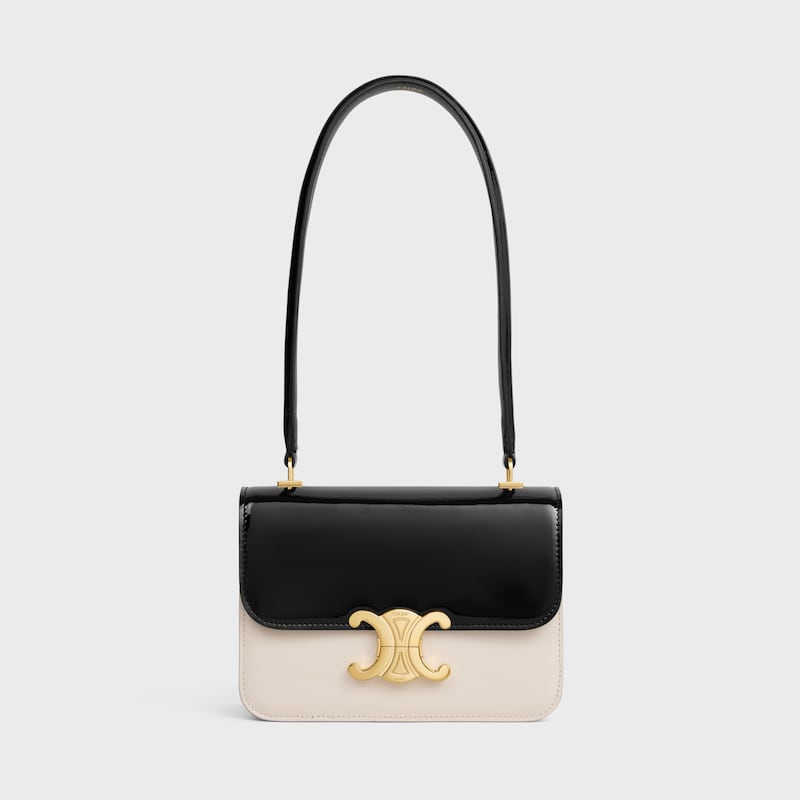 TEEN GARANCE bag in BICOLOUR PATENT CALFSKIN - BLACK / WHITE - TRIOMPHE - 1 | CELINE