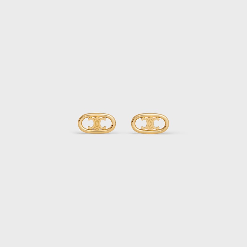 Maillon Triomphe Studs in Yellow Gold - YELLOW GOLD - FINE JEWELLERY - 1 | CELINE