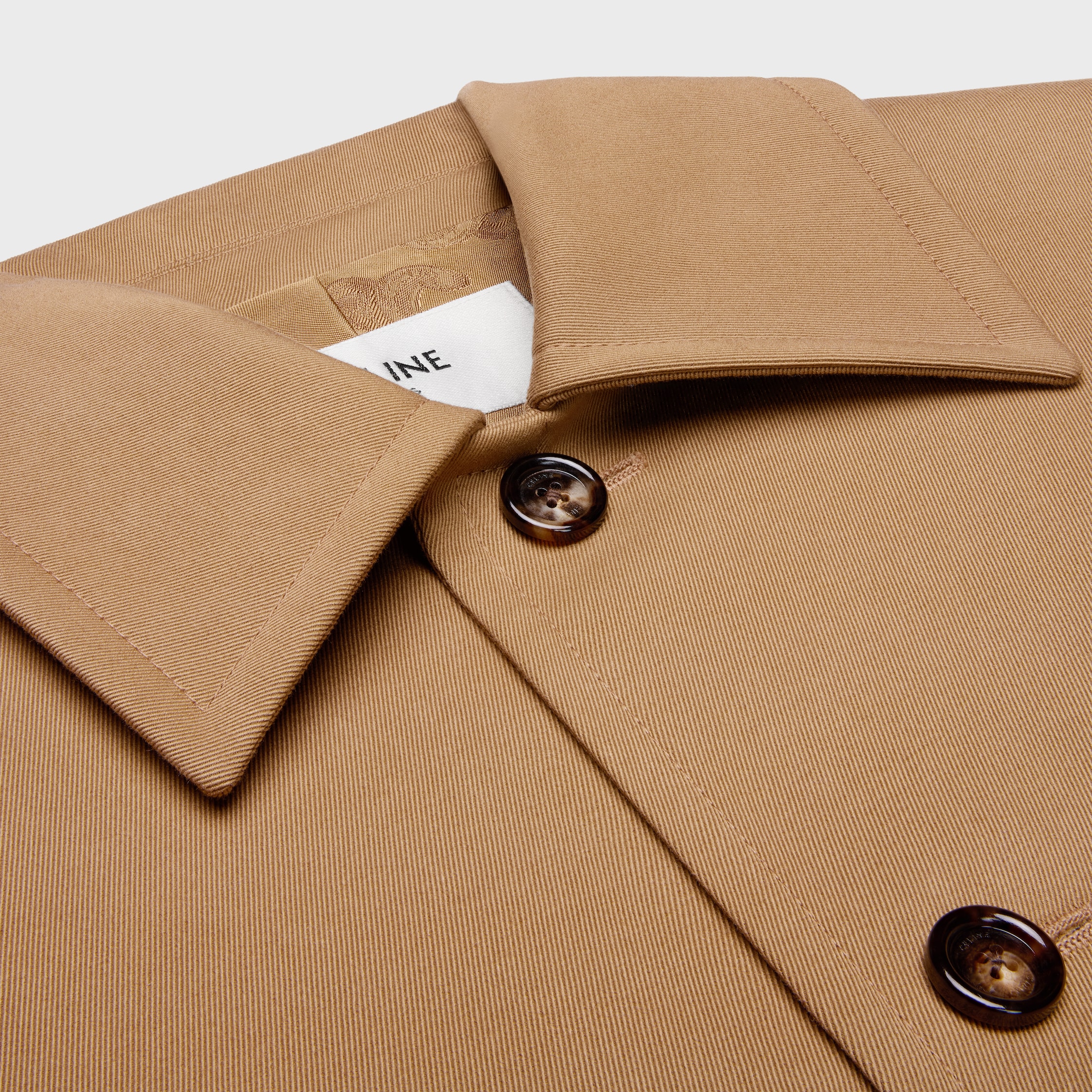JACKET IN COTTON WOOL GABARDINE - CAMEL | CELINE