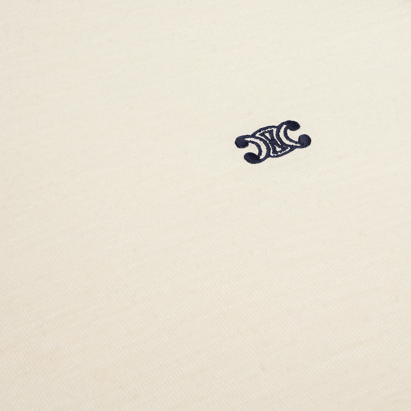 TOP DE CUELLO ALTO DE PUNTO DE LANA - CREMA / AZUL MARINO -  - 1 | CELINE