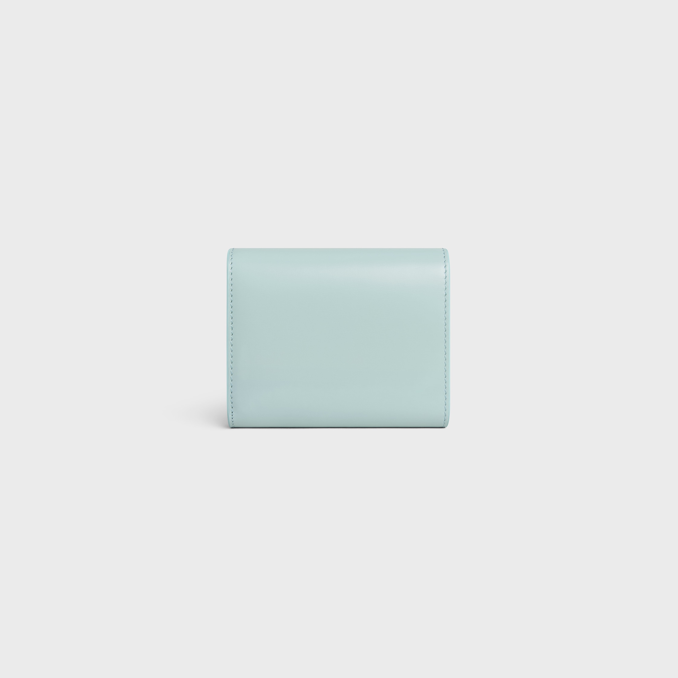 Small Flap Wallet TRIOMPHE IN Shiny calfskin - POWDER BLUE | CELINE