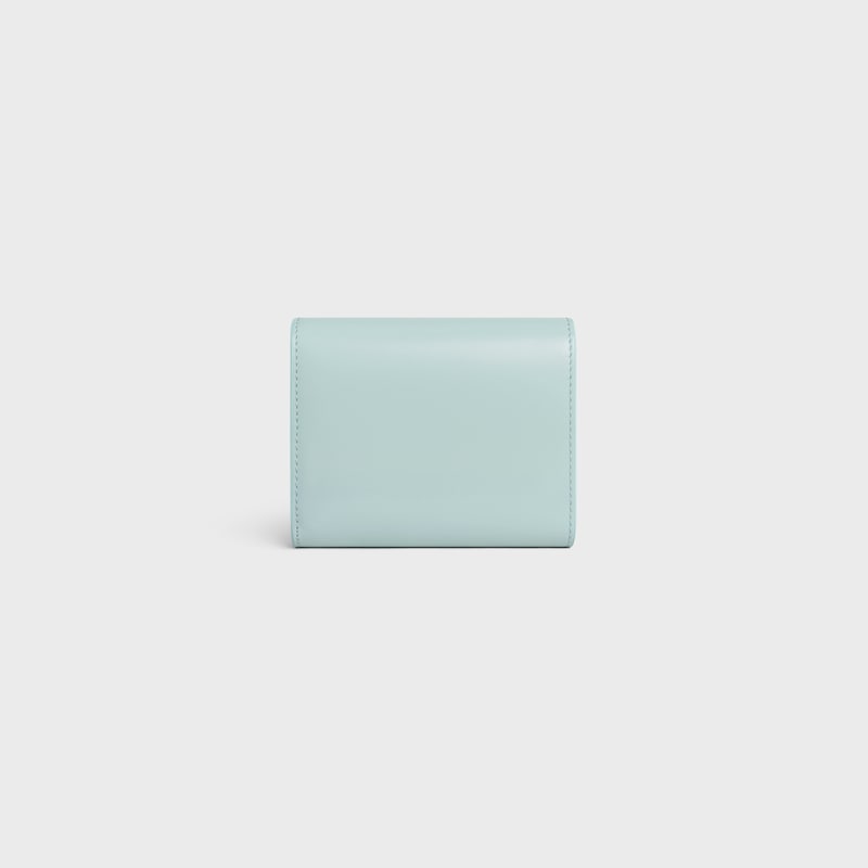 Small Flap Wallet TRIOMPHE IN Shiny calfskin - POWDER BLUE - NEW - 1 | CELINE