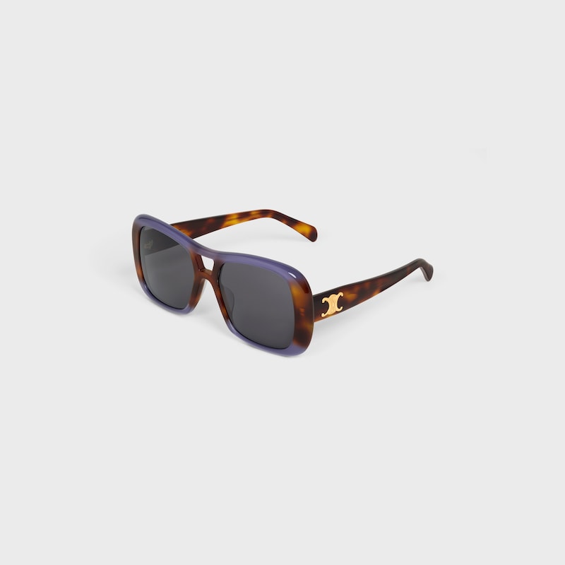 Triomphe 18 sunglasses in Acetate - Gradient Purple / Havana -  - 1 | CELINE