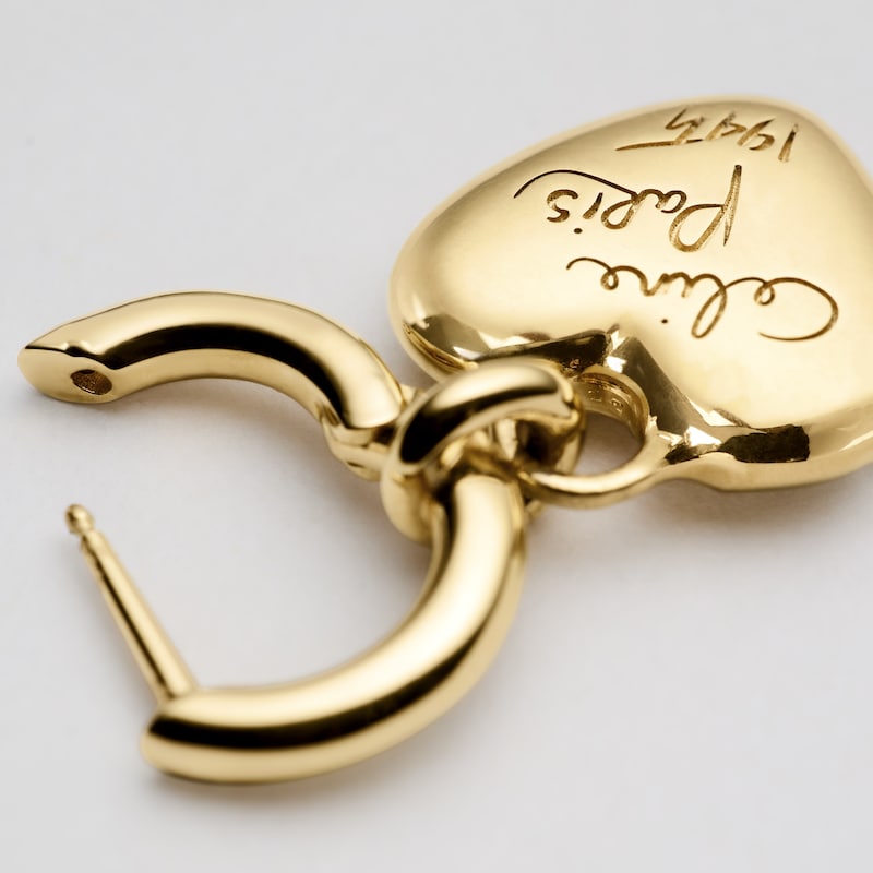 CELINE CHARMS HEART EARRING IN BRASS WITH GOLD FINISH AND ENAMEL - GOLD - EARRINGS - 1 | CELINE