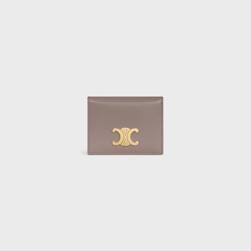 BI-FOLD CARD HOLDER TRIOMPHE IN Shiny calfskin - PEBBLE - NEW - 1 | CELINE