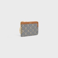 Porte-monnaie  JACQUARD TRIOMPHE ALL OVER - MARINE/ECRU - PORTE-CARTES ET PORTE-MONNAIE - 2 | CELINE