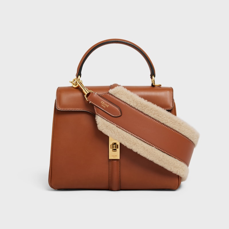 long strap in Shearling and calfskin - NATURAL / TAN - CHARMS AND ACCESSORIES - 1 | CELINE