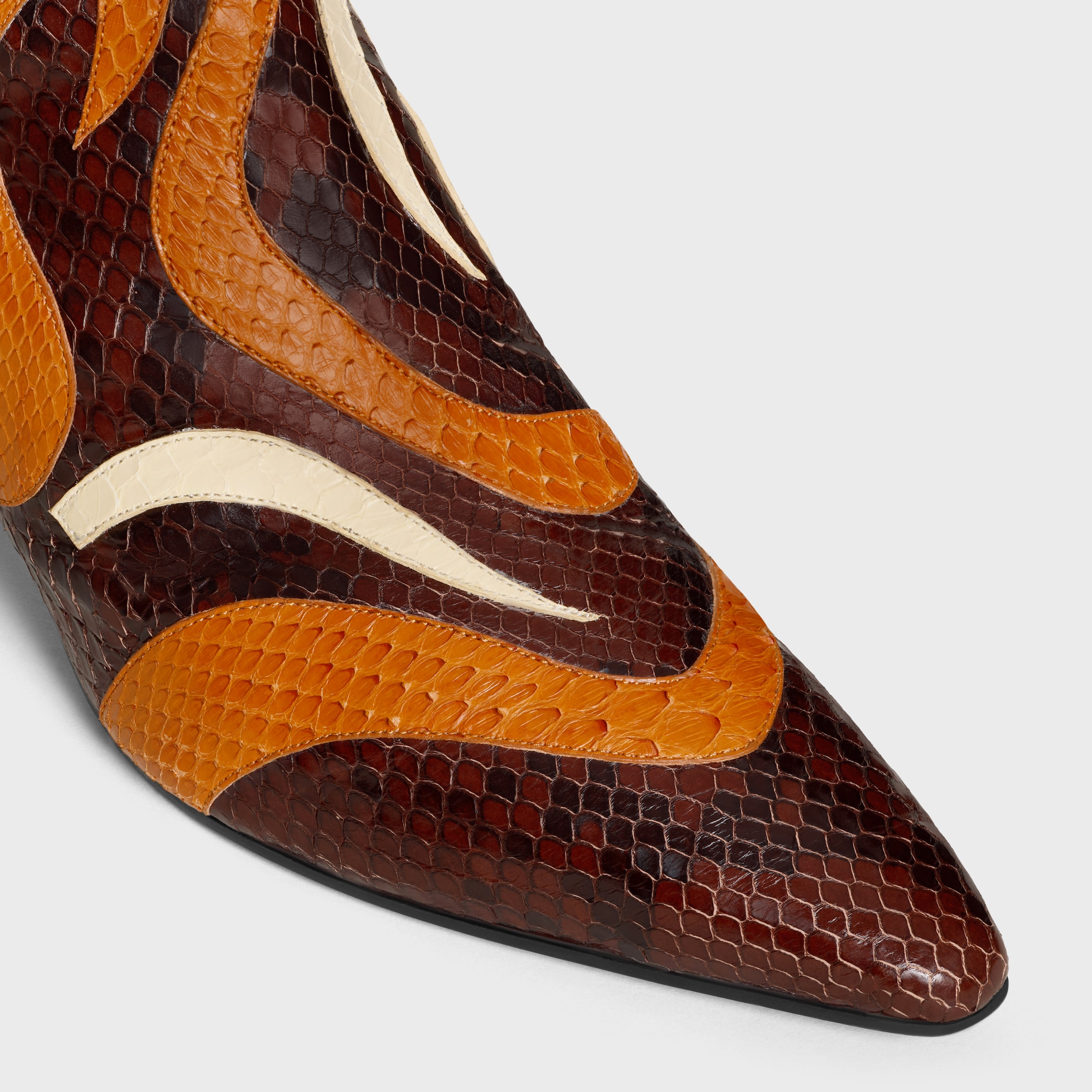 STAGE - HIGH BOOT IN PYTHON PATCHWORK - BROWN TERRACOTTA | CELINE