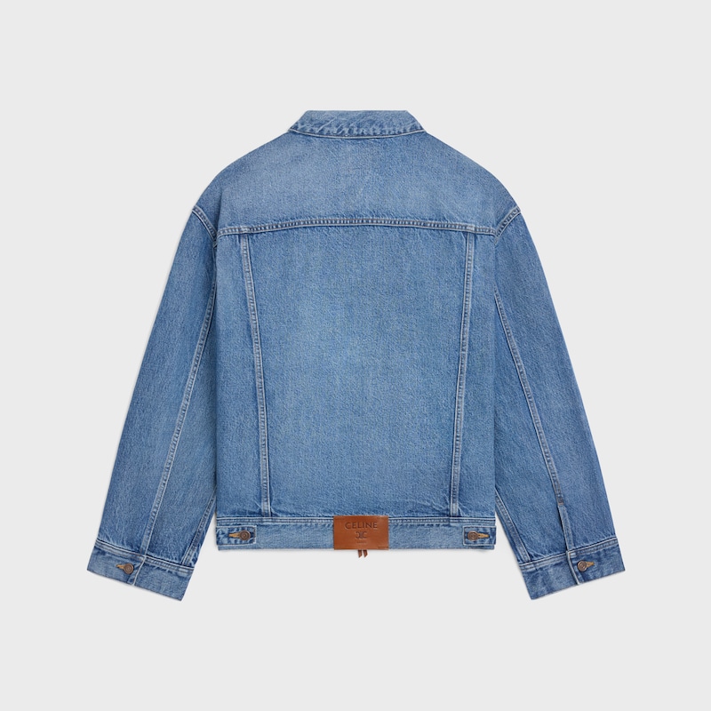 trucker jacket IN cotton denim - CLEAR WATERFALL -  - 1 | CELINE