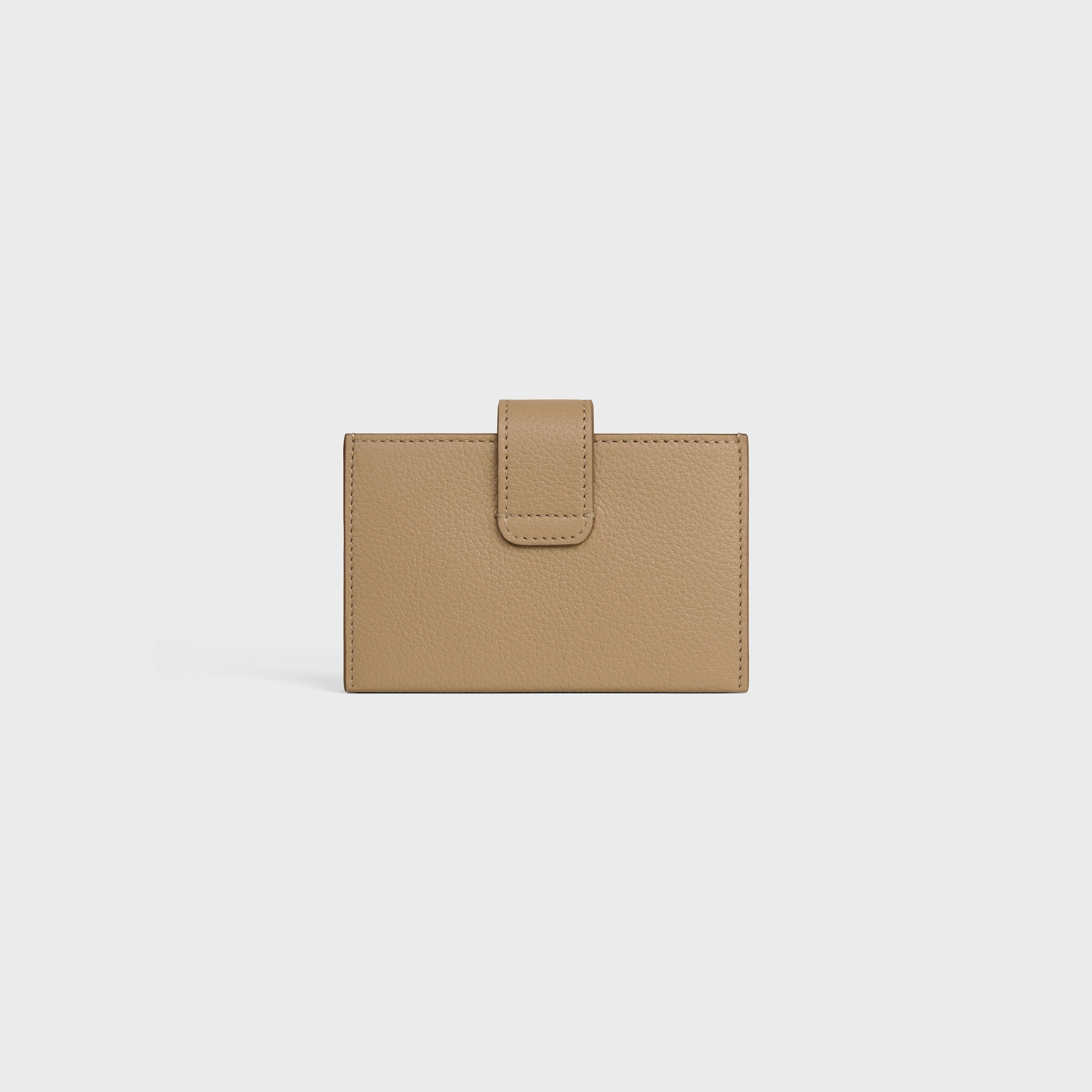 ACCORDEON CARD HOLDER IN SUPPLE GRAINED CALFSKIN - Smoked