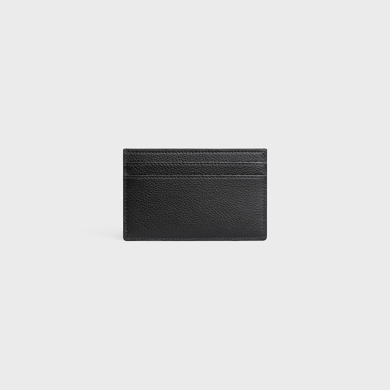 MEDIUM CARD HOLDER  IN GRAINED SUPPLE CALFSKIN - BLACK / ULTRA BLUE - NEW - 1 | CELINE