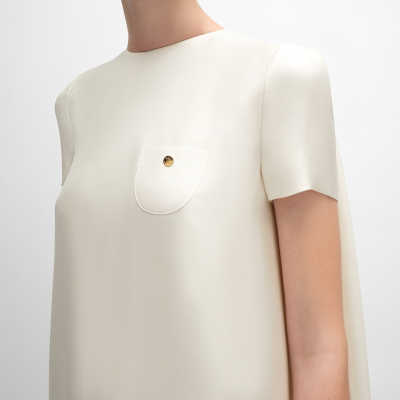 VESTIDO DE ORGANZA DE SEDA - Blanco crudo -  - 1 | CELINE