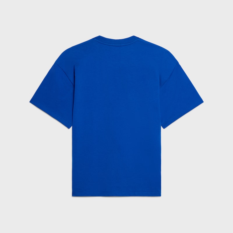 t-shirt IN cotton jersey - ROYAL BLUE / OFF WHITE -  - 1 | CELINE