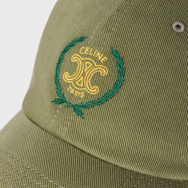 richelieu cap IN light cotton twill - KAKI UNIFORME -  - 1 | CELINE