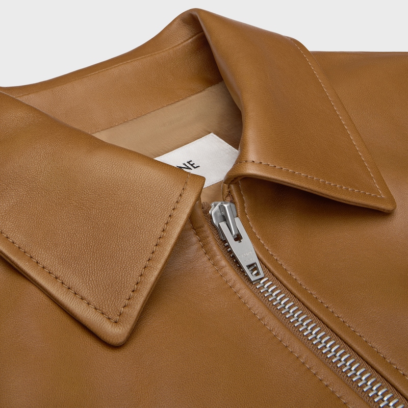 jacket IN plong&eacute; lambskin - TOBACCO -  - 1 | CELINE