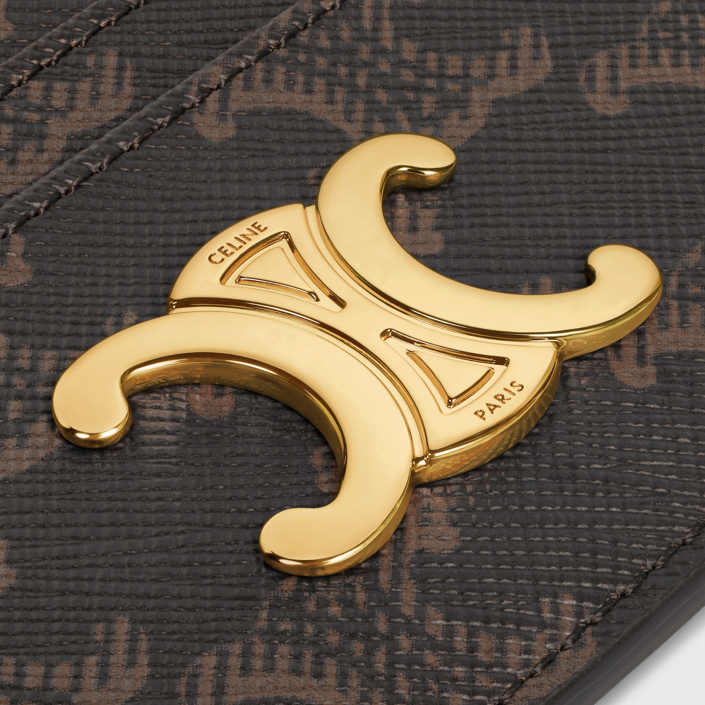 CARD HOLDER TRIOMPHE IN TRIOMPHE CANVAS - TAN | CELINE