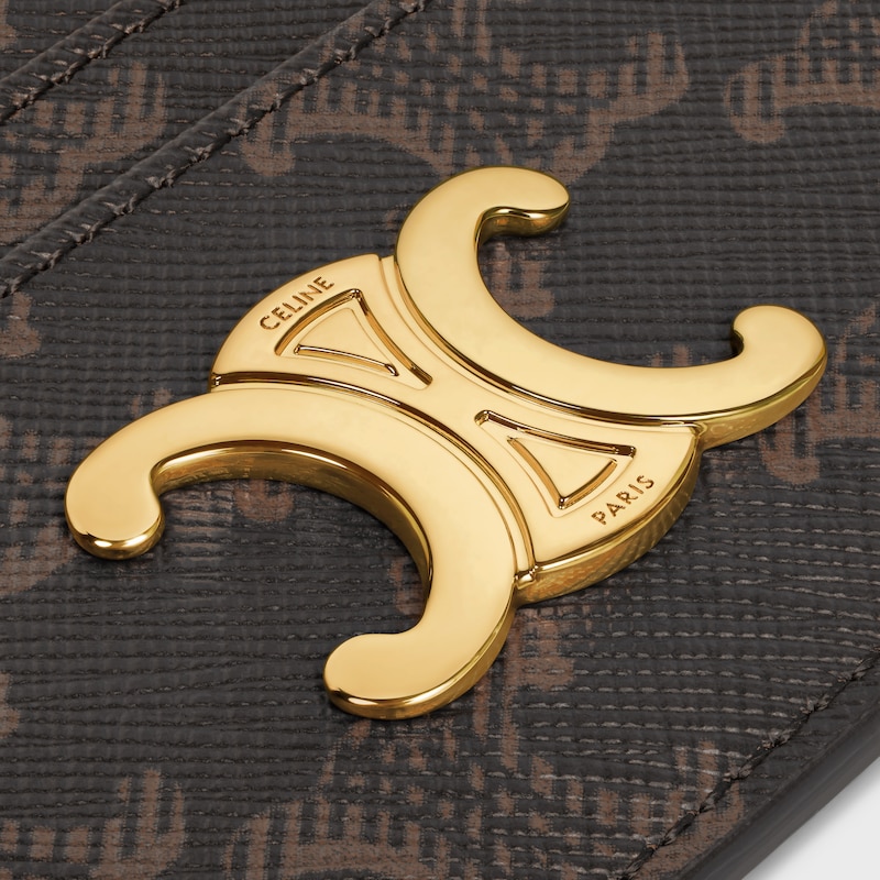 TRIOMPHE标志印花卡包 - 棕黄色 - GIFT FINDER - 1 | CELINE